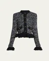 Moncler Fringe Button-front Cardigan In Gray