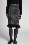 Moncler Fringe Trim Bouclé Knit Skirt In Multi