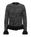 Moncler Fringe-trim Wool Blend Sweater In Black