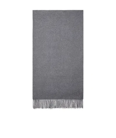 Moncler Fringed Cashmere Scarf In Gray
