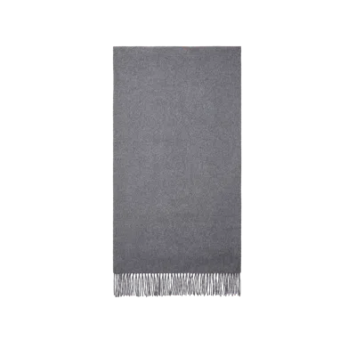 Moncler Fringed Cashmere Scarf Grey In Gray