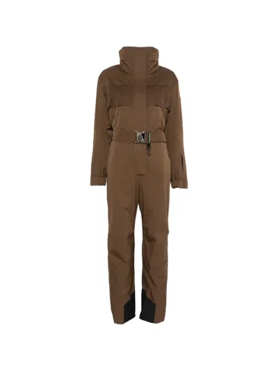 Moncler Fringed Insulated Ski Jacket In Brown