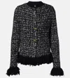 Moncler Fringed Wool-blend Cardigan In Black