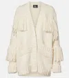 Moncler Fringed Wool-blend Cardigan In White