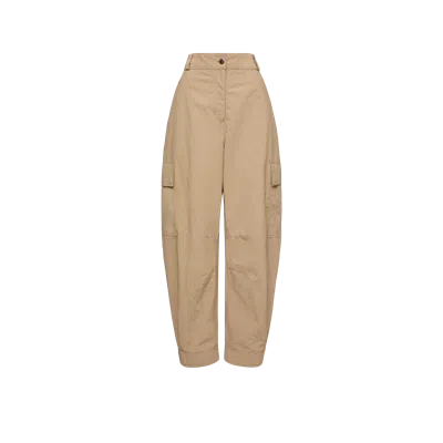 Moncler Froissé Technique Pants, Women, Beige, Size: Xs In Neutral