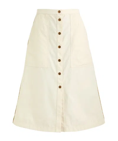 Moncler Front Button Midi Skirt In Neutral