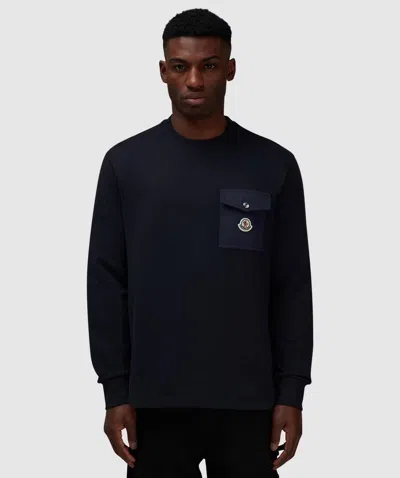 Moncler Front Pocket Sweatshirt In Navy