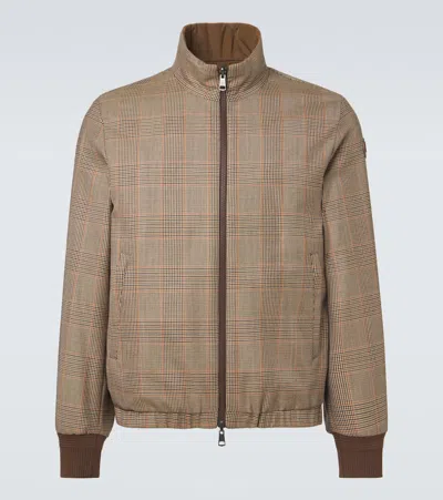 Moncler Frothive Reversible Virgin Wool Jacket In Brown