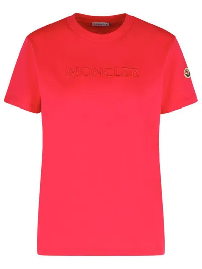 Moncler Fuchsia Cotton T-shirt In Purple