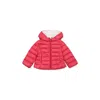 Moncler Fuchsia Down Jacket For Baby Girl With Logo In Fuchsia