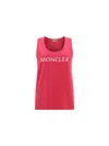 Moncler Logo-print Cotton-blend Tank Top In Purple