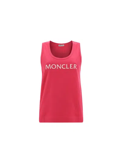 MONCLER FUCHSIA TANK TOP WITH LOGO