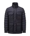 Moncler Munt Hooded Zip-up Down Jacket In Blue