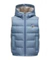 Moncler Fudo Hooded Down Gilet In Blue