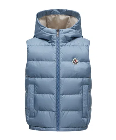 Moncler Kids' Fudo Hooded Down Gilet In Blue