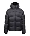 Moncler Fulcran Hooded Short Down Jacket In Black
