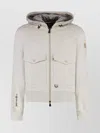 Moncler Grenoble Men Padded Wool Zip-up Hooded Jacket In White