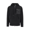 Moncler Hooded Drawstring Cardigan Chest Pocket In Black