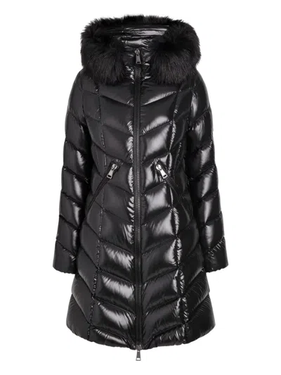 Moncler Fulmarus Quilted Glossed Shell Coat In Black