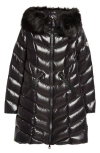 Moncler Fulmarus Hooded Down Puffer Jacket With Removable Faux Fur Trim In Black