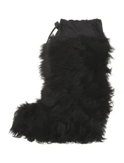 Pre-owned Moncler Fur Boots In Black