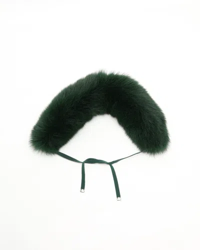 Moncler Fur Collar Scarf In Green