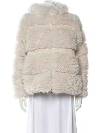 Pre-owned Moncler Fur Jacket In Neutral