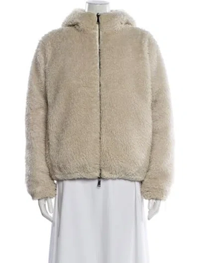 Pre-owned Moncler Fur Jacket In White