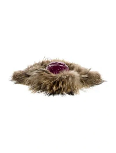 Pre-owned Moncler Fur Trapper Hat In Purple