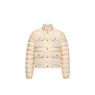 Moncler Furet Wool & Cashmere Trimmed Short Down Jacket, Women, Beige, Size: 1 In Neutral