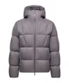Moncler Couyere Short Down Jacket With Hood In Gray