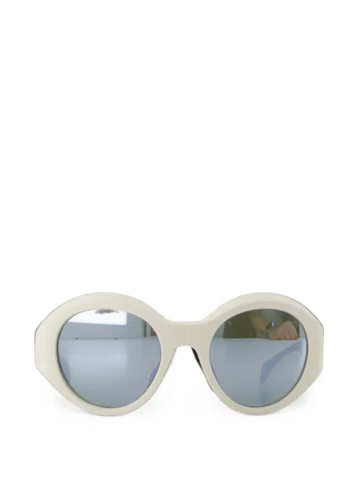 Moncler Futuro Round-frame Sunglasses In White