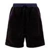 Moncler Fuzzy Fleece Weave Track Shorts In Black