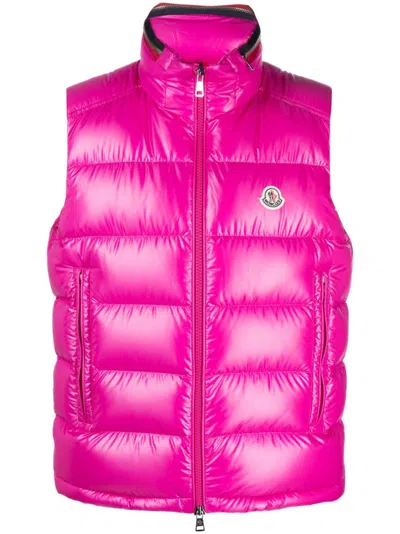 Moncler Fw23 Men's Pink Vest For Fashionable Layering