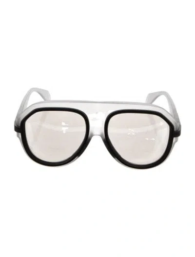 Pre-owned Moncler Fynder Aviator Sunglasses W/ Tags In Black/clear