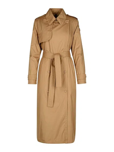 MONCLER BARBETANE BEIGE POLYESTER TRENCH COAT