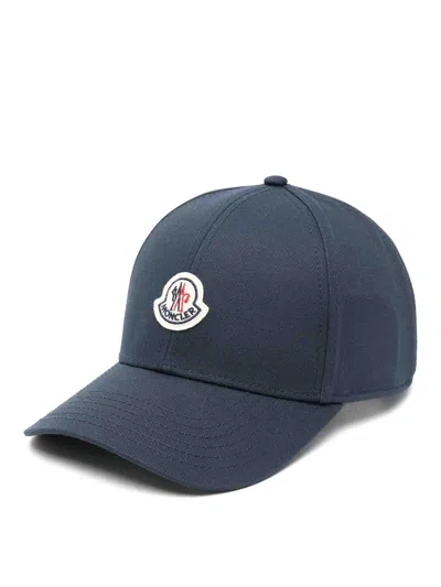 Moncler Gabardine Baseball Cap In Azul Oscuro