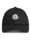 Moncler Gabardine Baseball Cap In Black