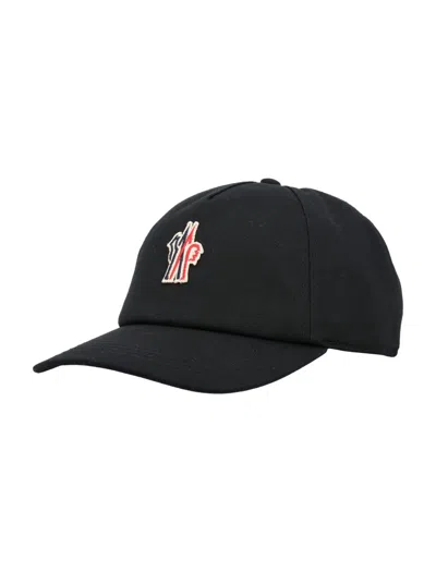 Moncler Gabardine Baseball Cap In Black