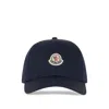 Moncler Logo-patch Cotton-gabardine Baseball Cap In Blue