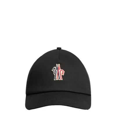 Moncler Gabardine Baseball Cap In Black