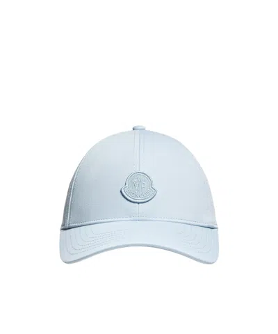 Moncler Gabardine Baseball Cap In Blue