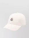 Moncler Gabardine Baseball Cap Logo Patch In White