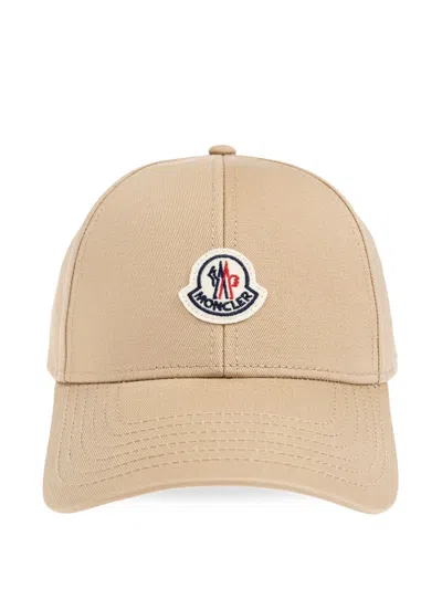Moncler Gabardine Baseball Cap In Neutrals