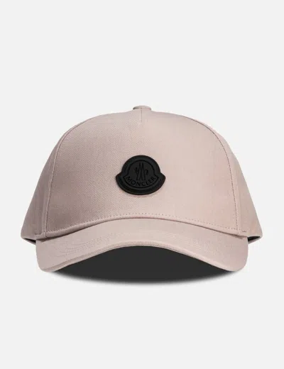 Moncler Gabardine Baseball Cap In Pink