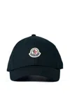 Moncler Gabardine Baseball Cap With Logo Patch Accessories In Black