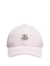 Moncler Gabardine Baseball Cap With Logo Patch In Pink