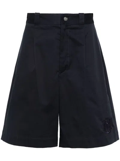 Moncler Gabardine Bermuda Shorts In Navy