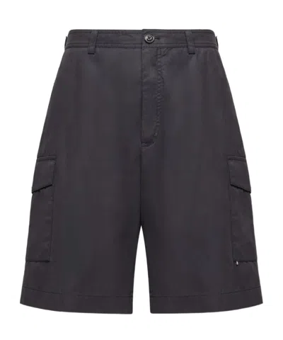 Moncler Logo-patch Cargo Shorts In Blue