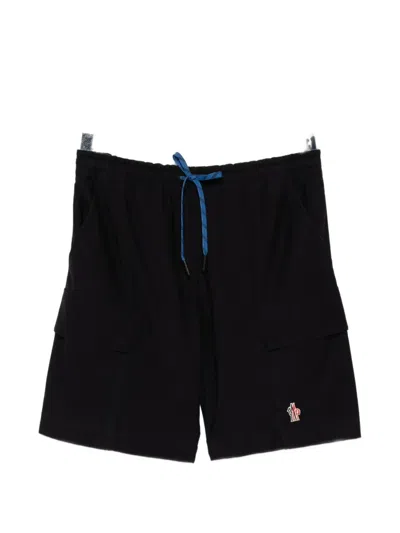 Moncler Gabardine Cargo Shorts In Blue
